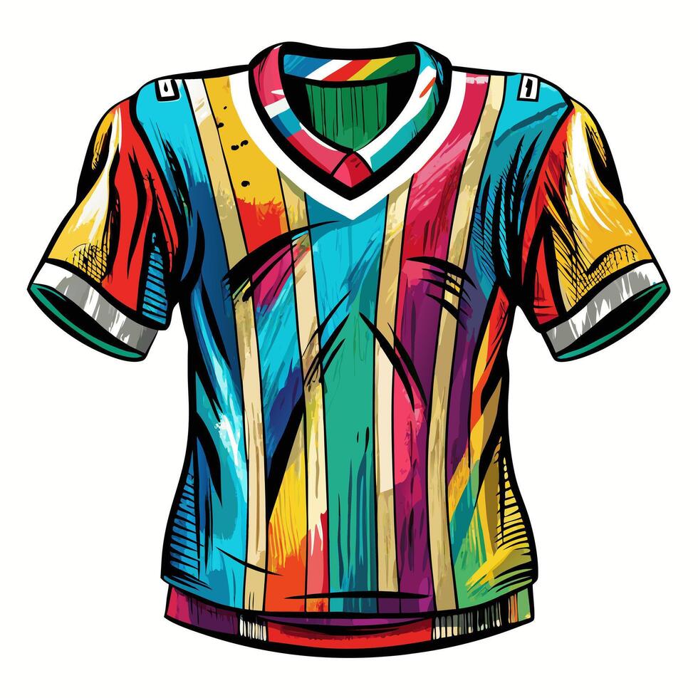 Colorful Abstract Athletic Jersey with Vibrant Geometric Patterns vector