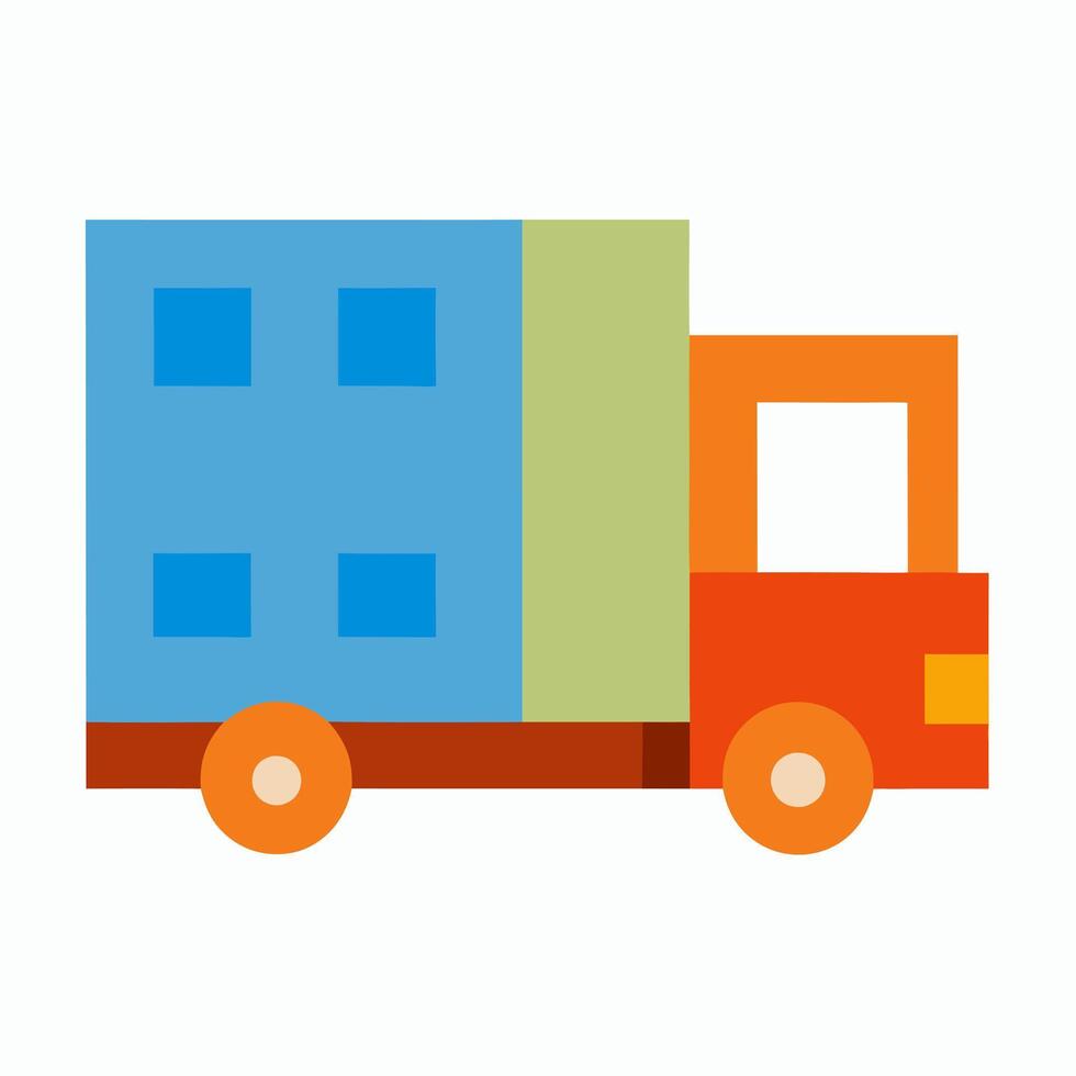 Colorful Illustration of a Truck in Flat Design for Icon or Graphic Use vector