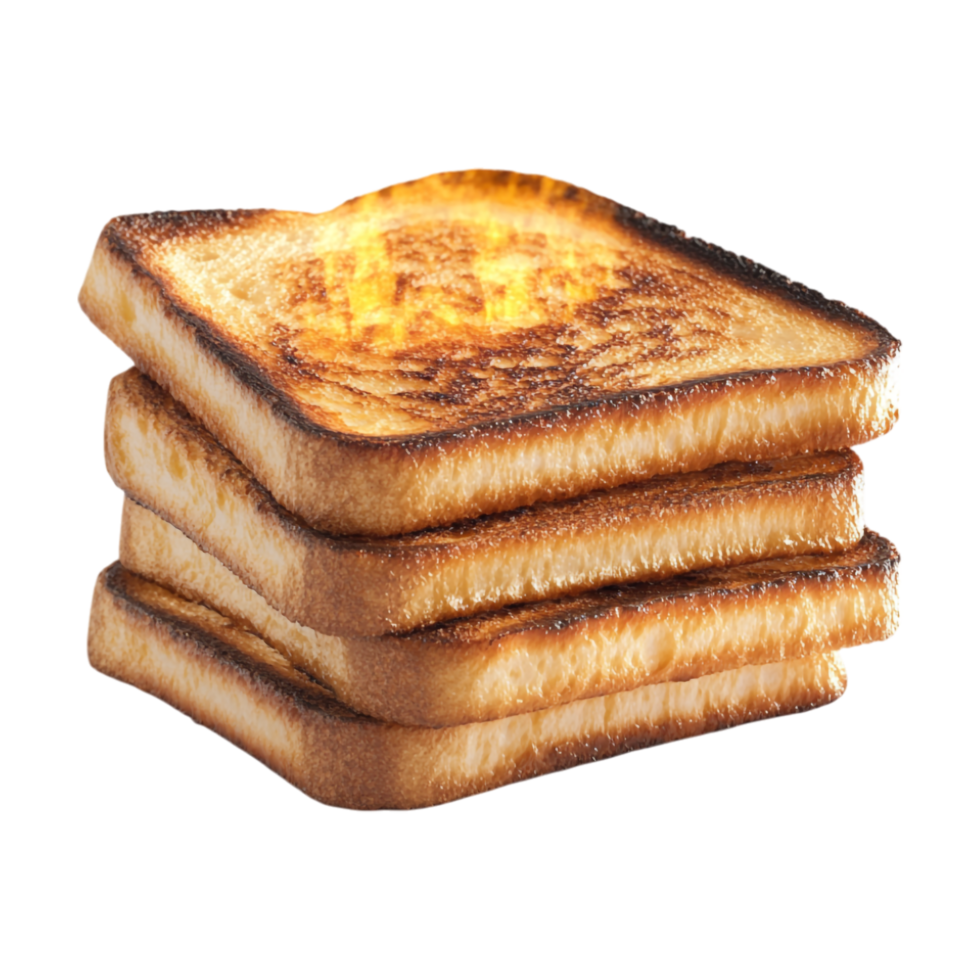 Stack of Toasted Bread on Transparent Background png