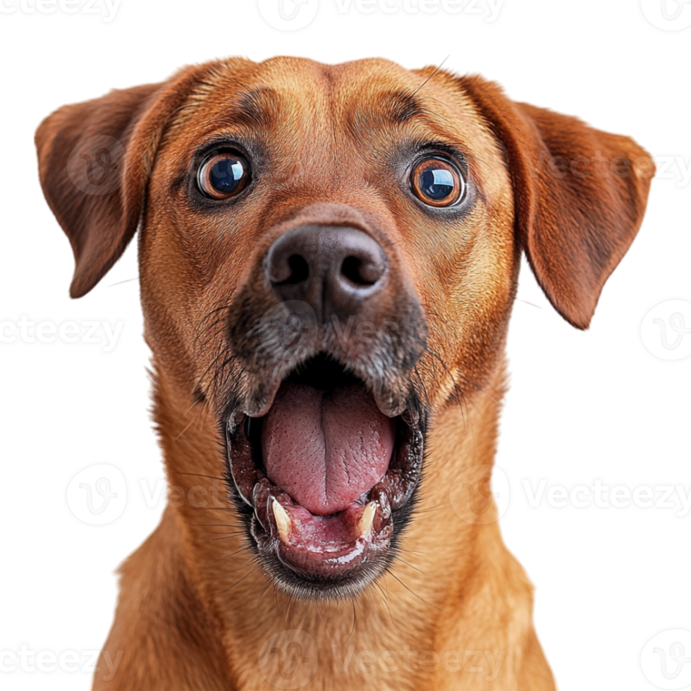 a dog is looking up with its mouth open png