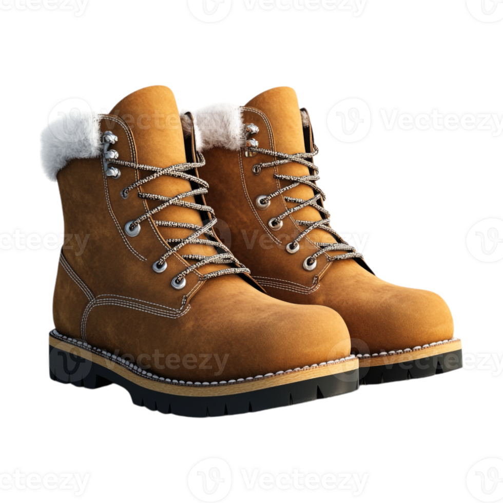 Brown Winter Boots on Transparent Background png