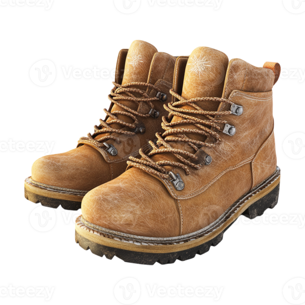 a pair of brown boots on a transparent background png