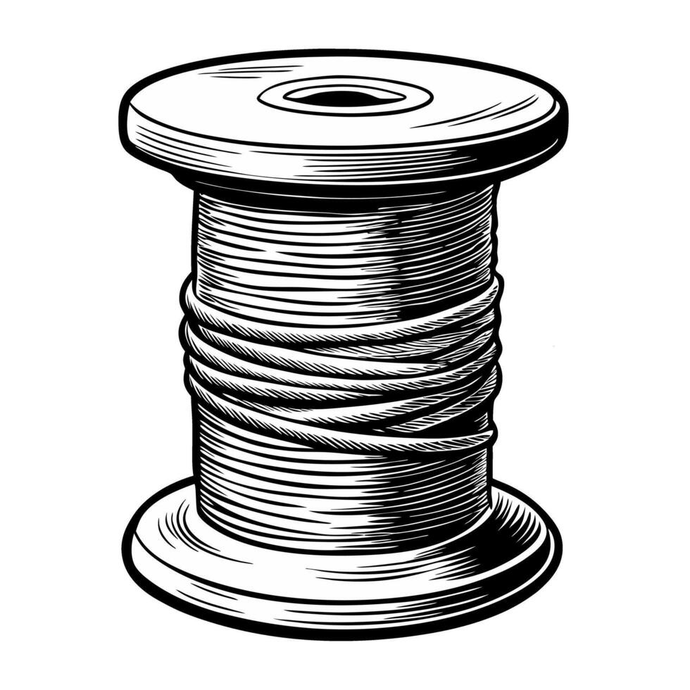 Vintage Thread Spool Illustration Retro Craft Design for Sewing Enthusiasts vector
