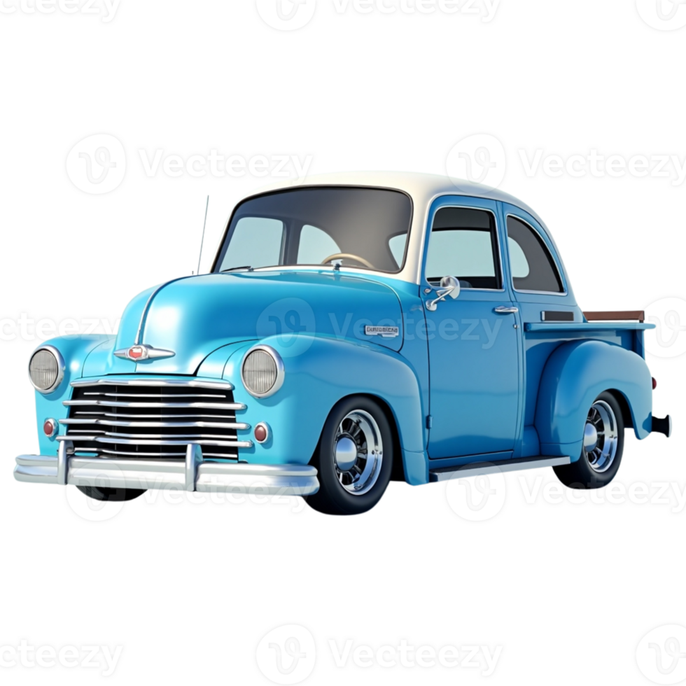 Isolated 3D vintage car rendering for clean visual design png
