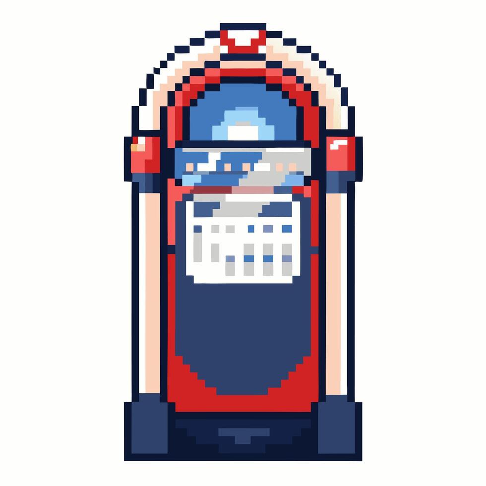 Retro Jukebox Pixel Art Illustration for Nostalgic Design Projects vector