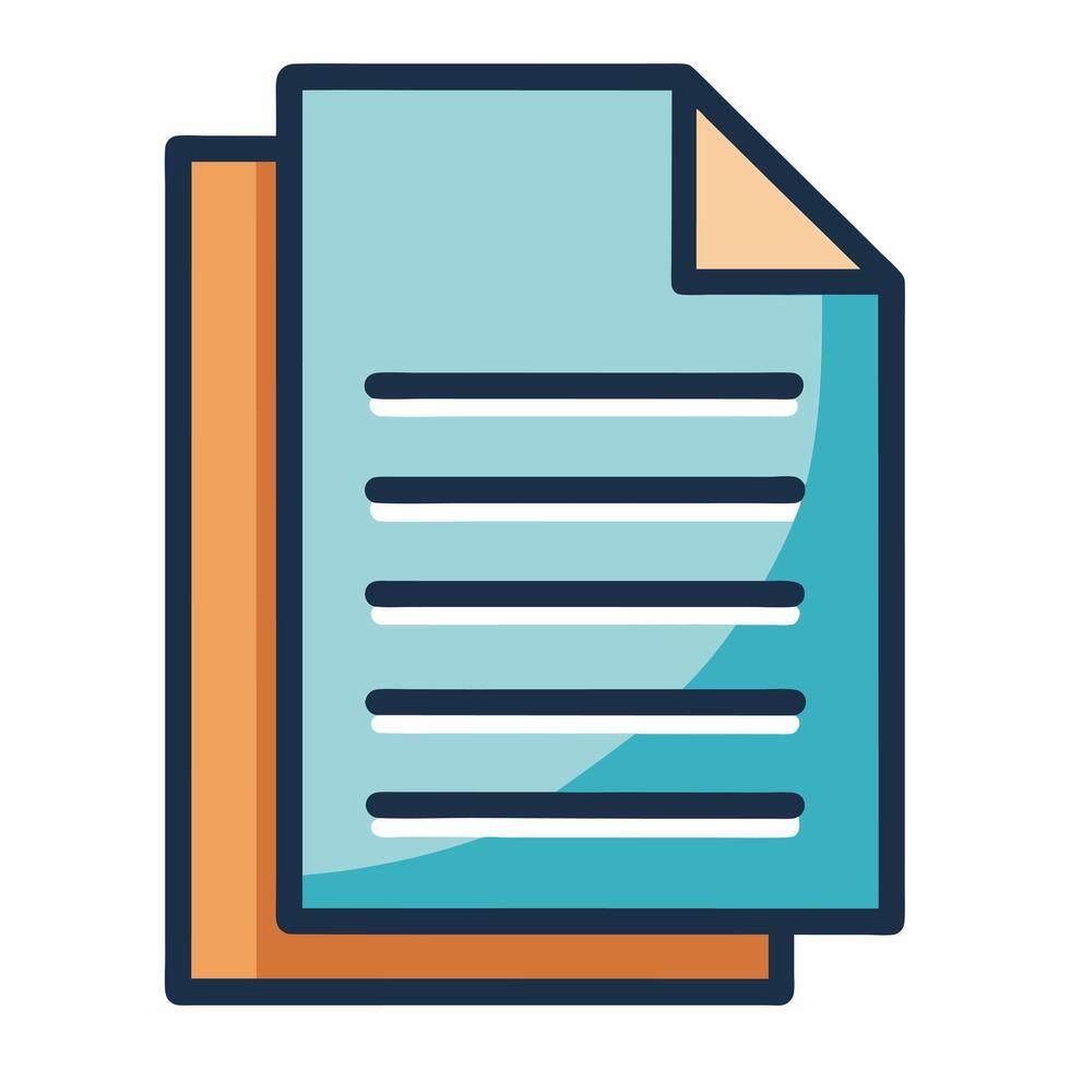 Colorful Stacked Paper Icon with Lined Details for Document and Office Illustrations vector