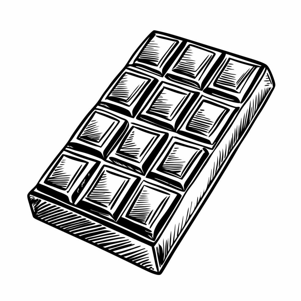 Hand Drawn Chocolate Bar Illustration vector