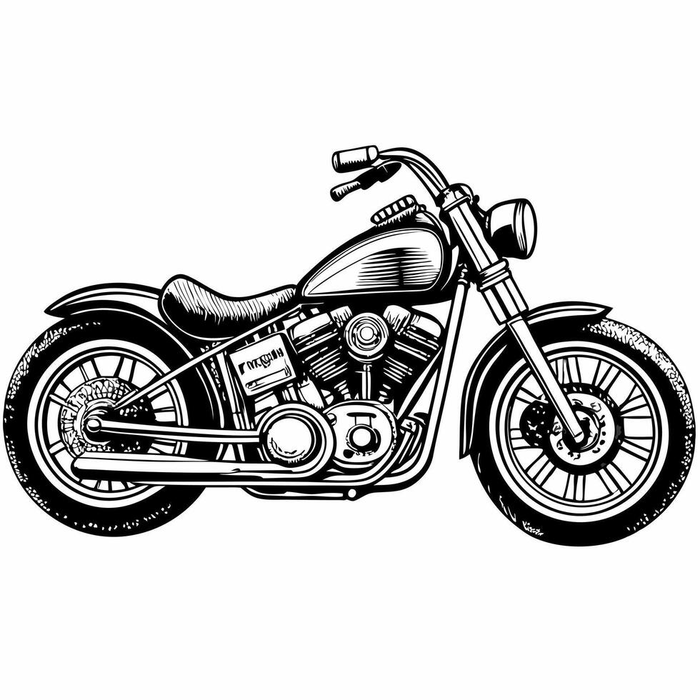 Vintage Motorcycle Outline Retro Cruiser Illustration for Motorcycle Enthusiasts vector