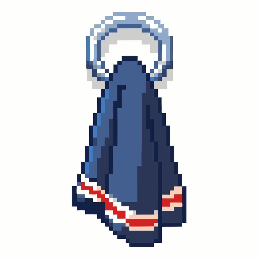 Pixel Art Towel on Ring Retro Style Graphic Design Element vector