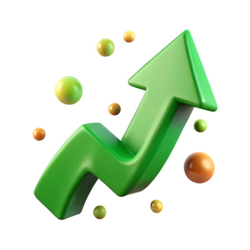 serene abstract Conservation Success Story Isolated Green Upward Arrow authentic png