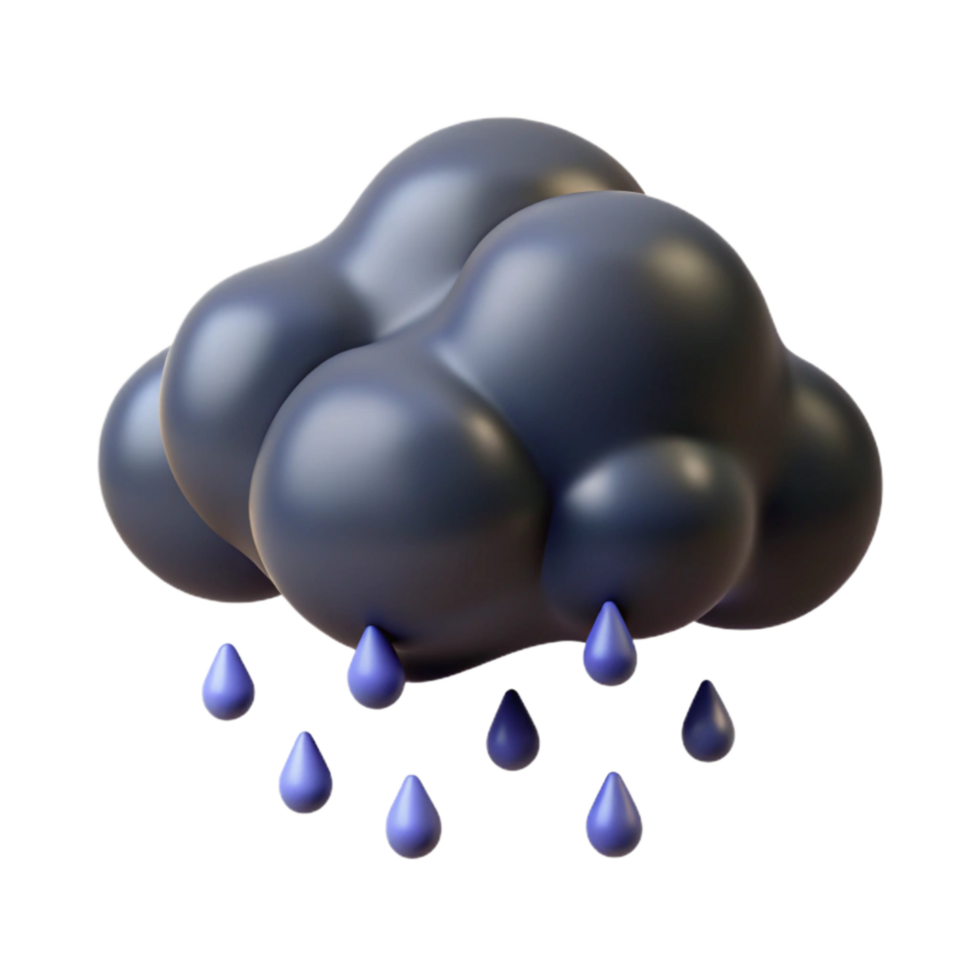 dramatic minimalist Dark Nimbus Cloud with Rain Isolated authentic png