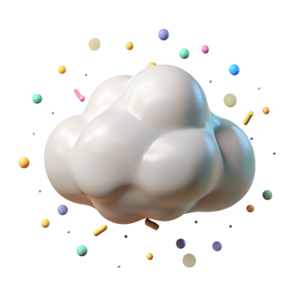 dramatic artistic Cloud with Bright White Highlights Cutout png