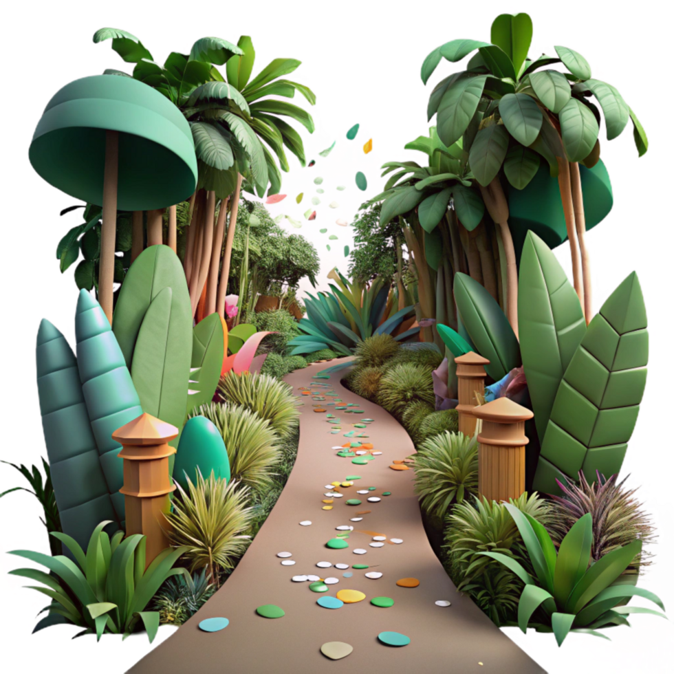 impressive minimalist Dense Jungle Path Cutout png