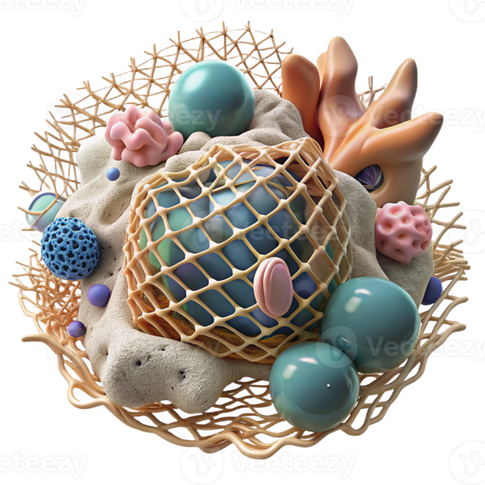 magnificent creative Ghost Net Entangling Coral Isolated Underwater Scene premium png