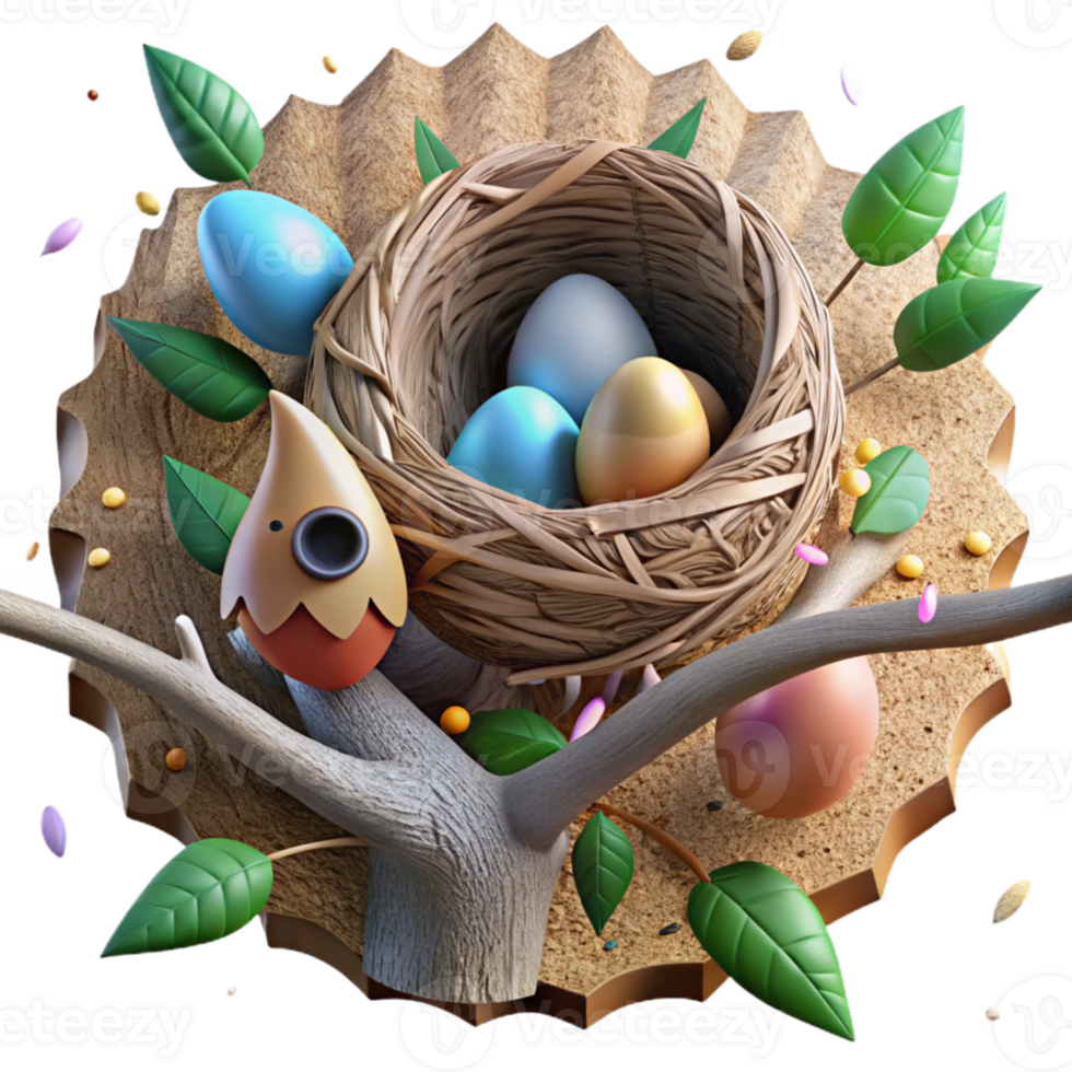 magnificent modern Bird Nest in Tree Close Up Cutout professional png