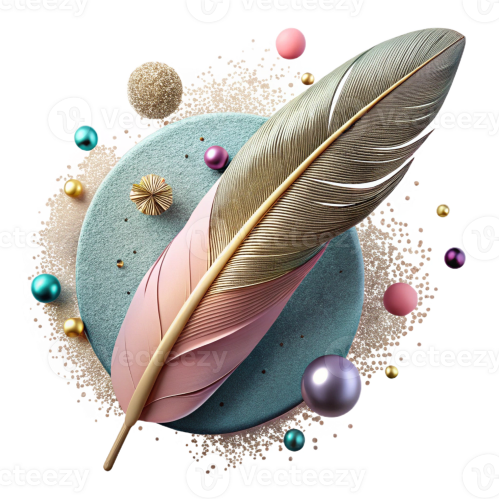 impressive classic Bird Feather with Glitter Effect Cutout authentic png