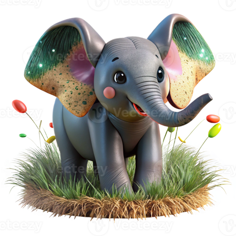 magnificent rustic Elephant Migration Calf Isolated Savanna Grass Detail Transparent Background high resolution png