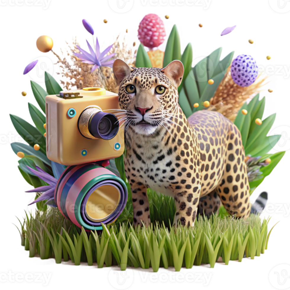 vibrant artistic Ai Powered Camera Observing Polar Bear Cutout authentic png