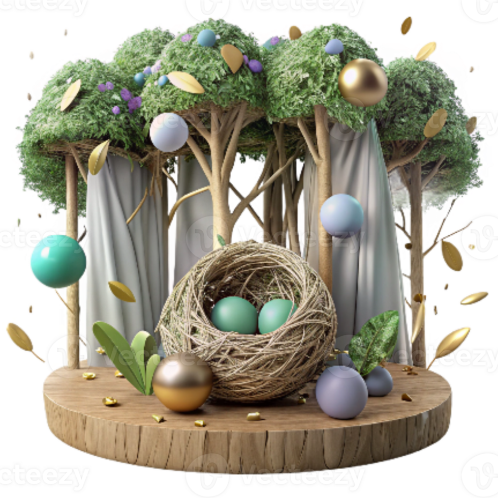 extraordinary creative Forest Canopy with Bird Nest Transparent Background png