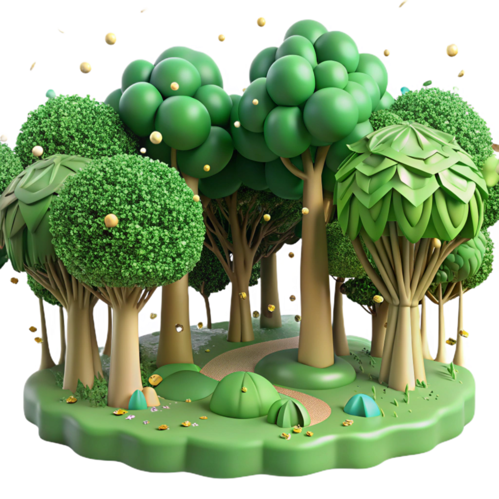 magnificent rustic Forest Canopy Lush Green Top View Transparent Background professional png