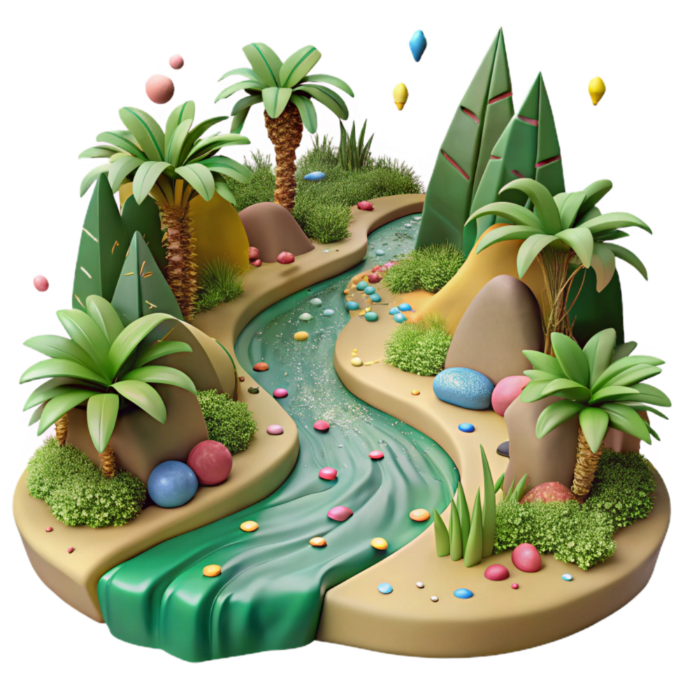 magnificent creative Dense Jungle Stream Side View Cutout high quality png