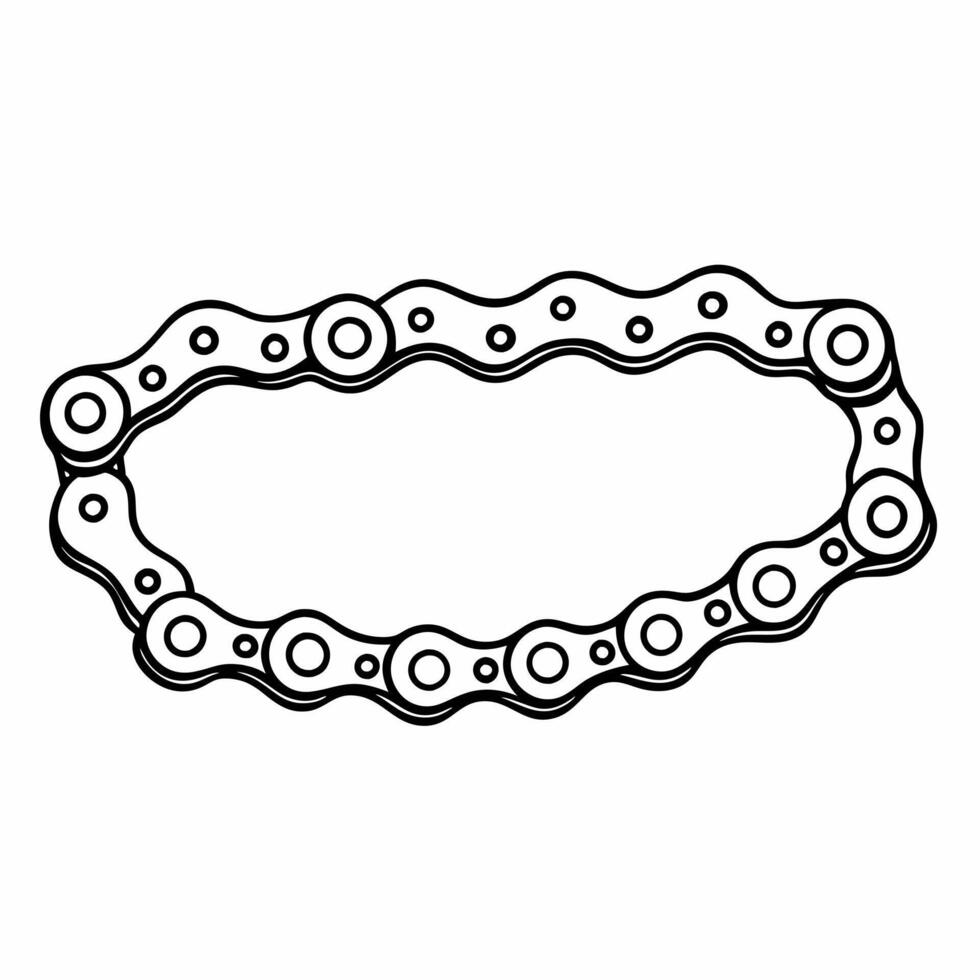 Bicycle Chain Outline Illustration for Cycling and Mechanic Design vector