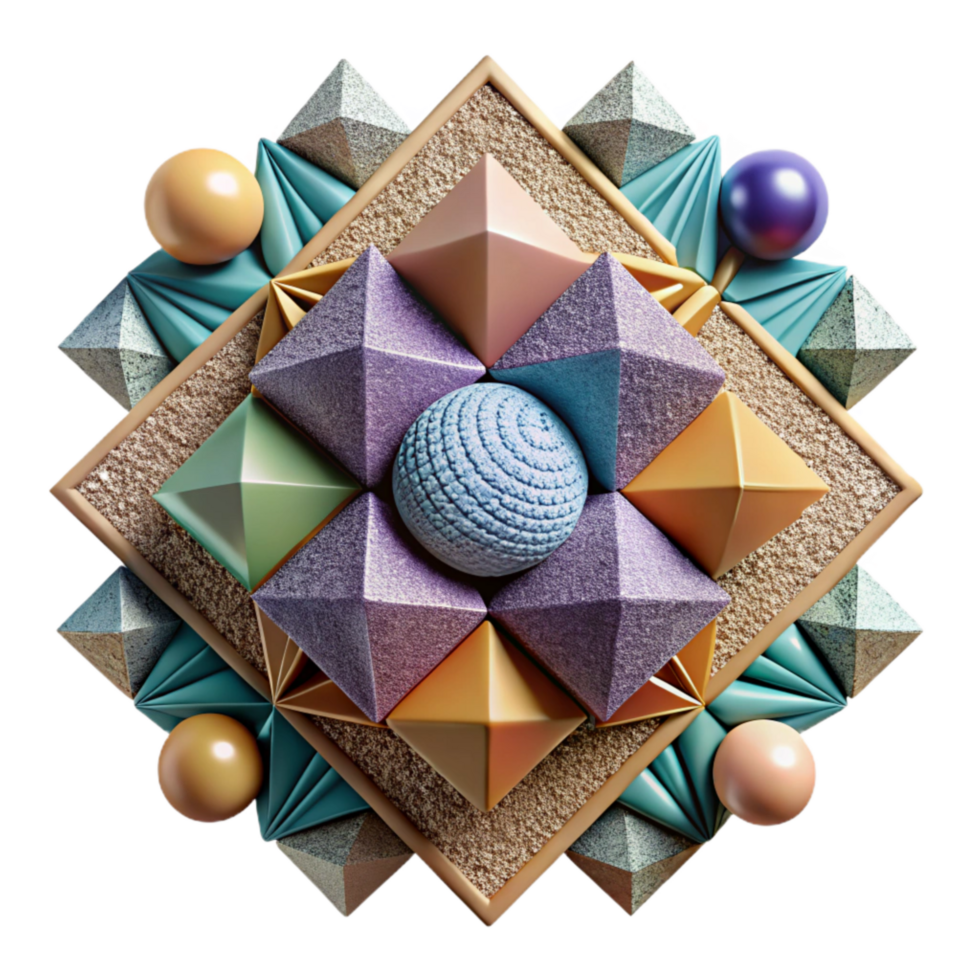 dramatic modern Geometric Mosaic Pattern Isolated Element exclusive png