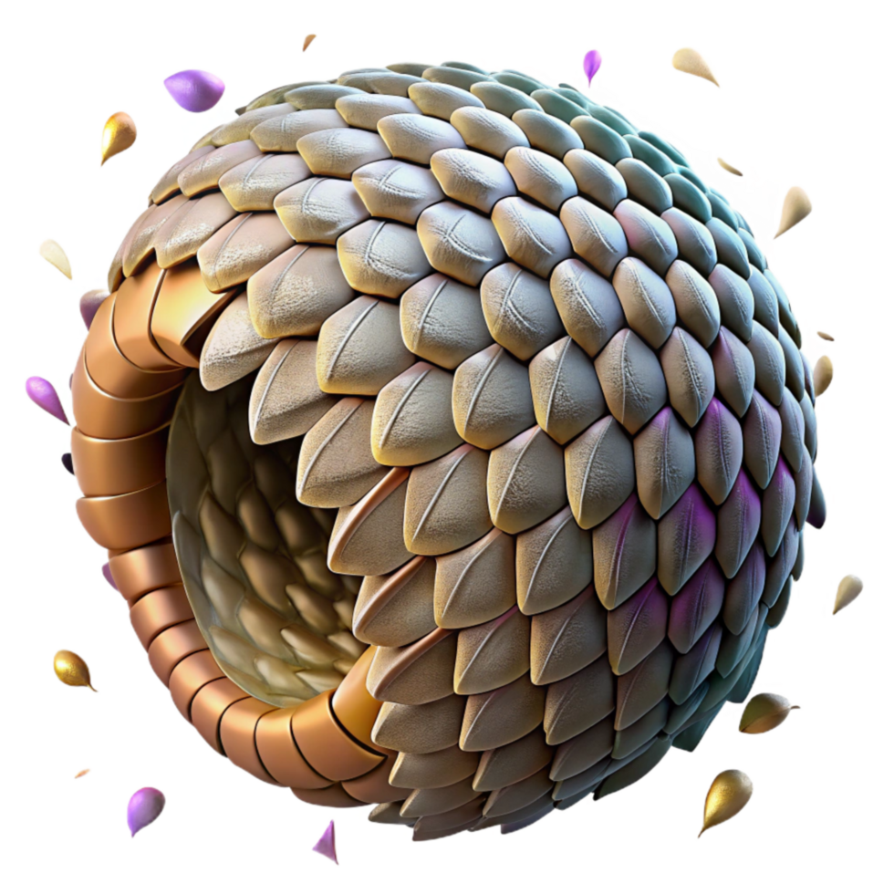 dramatic traditional Cracked Pangolin Scale Cutout with Detailed Texture authentic png