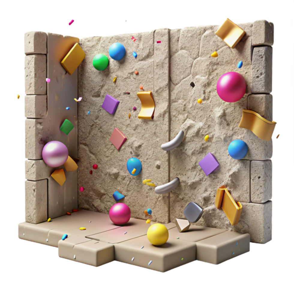 serene artistic Cracked Wall From Construction Noise Transparent Background genuine png