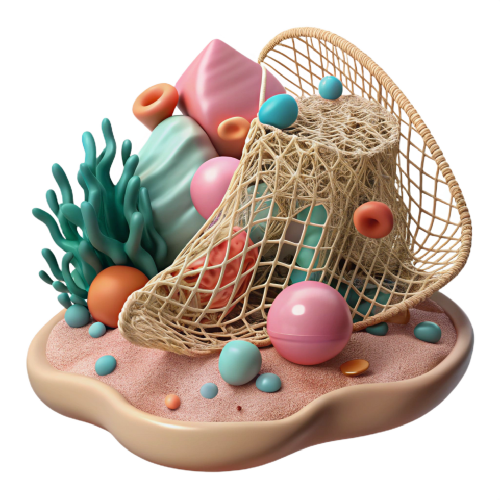 extraordinary abstract Empty Net in Coral Reef Transparent Background original png
