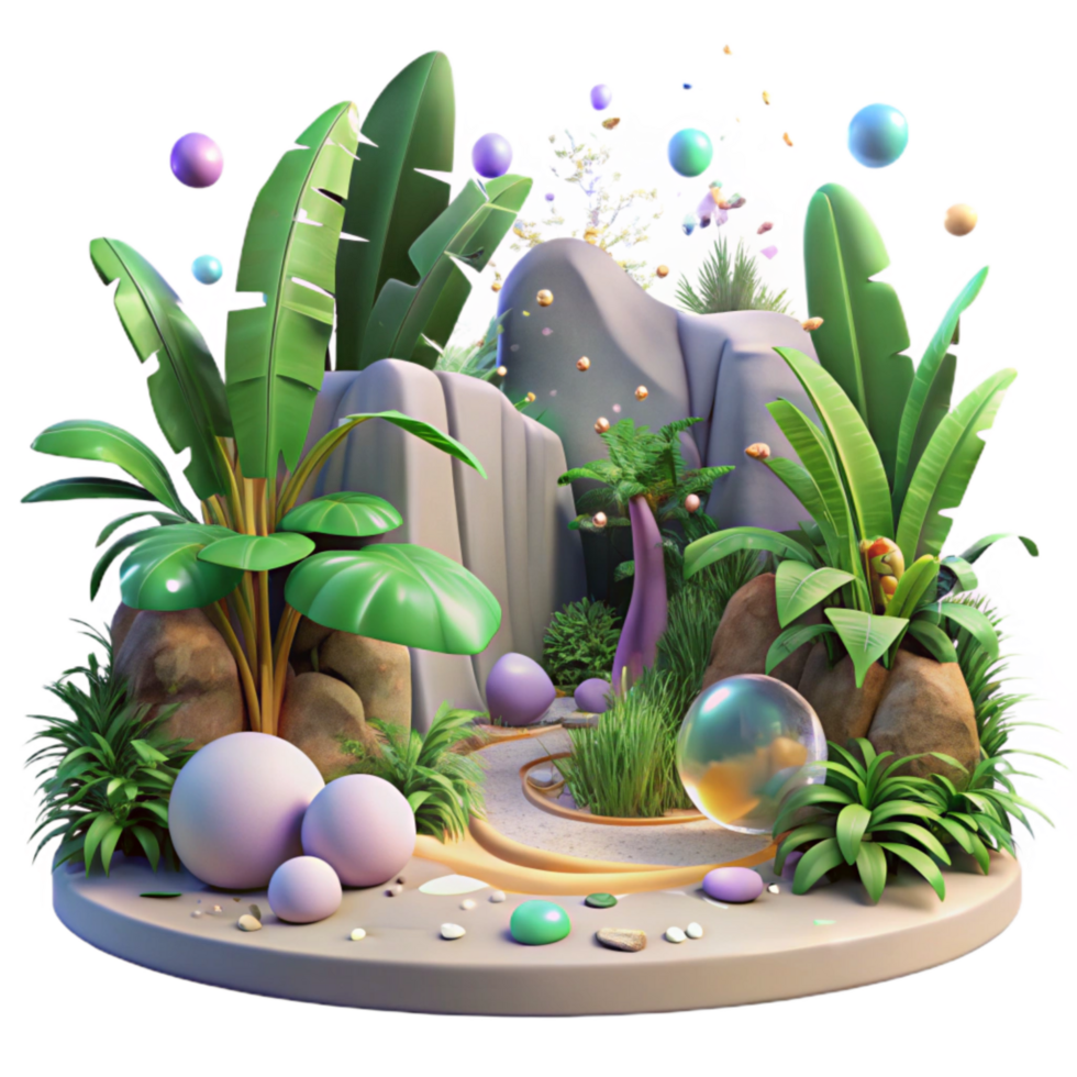 serene modern Exploring a Jungle Landscape in Vr Transparent professional png