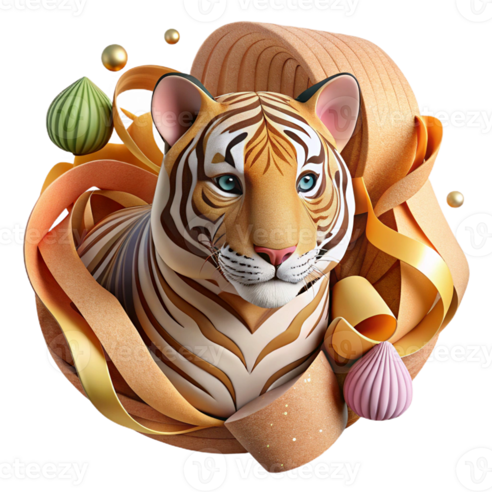 serene creative Close Up of Tiger Paw Cutout high resolution png