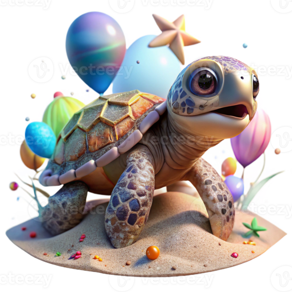 magnificent abstract Disoriented Turtle Hatchling on Beach Near City Lights exclusive png