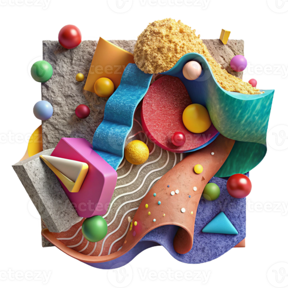 extraordinary modern Colorful Mural Fragment Cutout with Rough Texture png