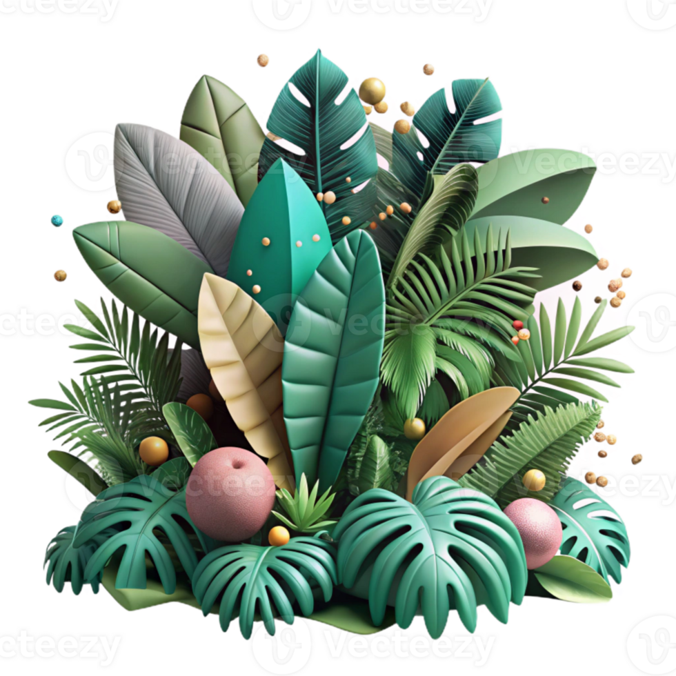 serene creative Dense Jungle Foliage Cutout original png