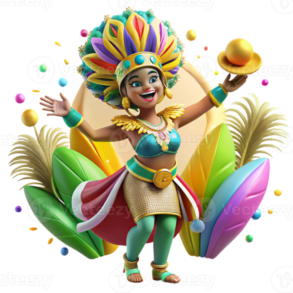 wonderful minimalist Brazilian Samba Dancer Cutout Colorful Costume png