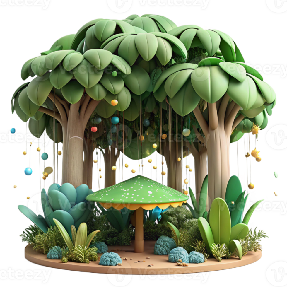 elegant modern Dense Jungle Canopy Top View Cutout professional png