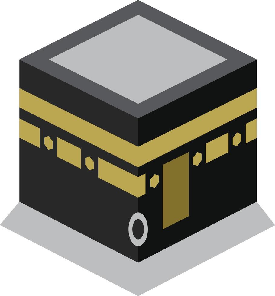 kaaba illustration top view vector
