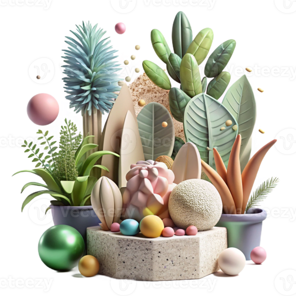 extraordinary vintage Diverse Plant Species Collection Transparent Background detailed png