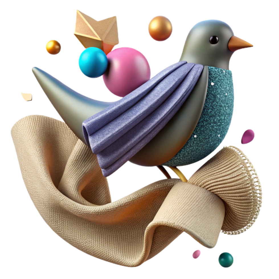 extraordinary rustic Bird Silhouette with Fabric Texture Isolated Element genuine png