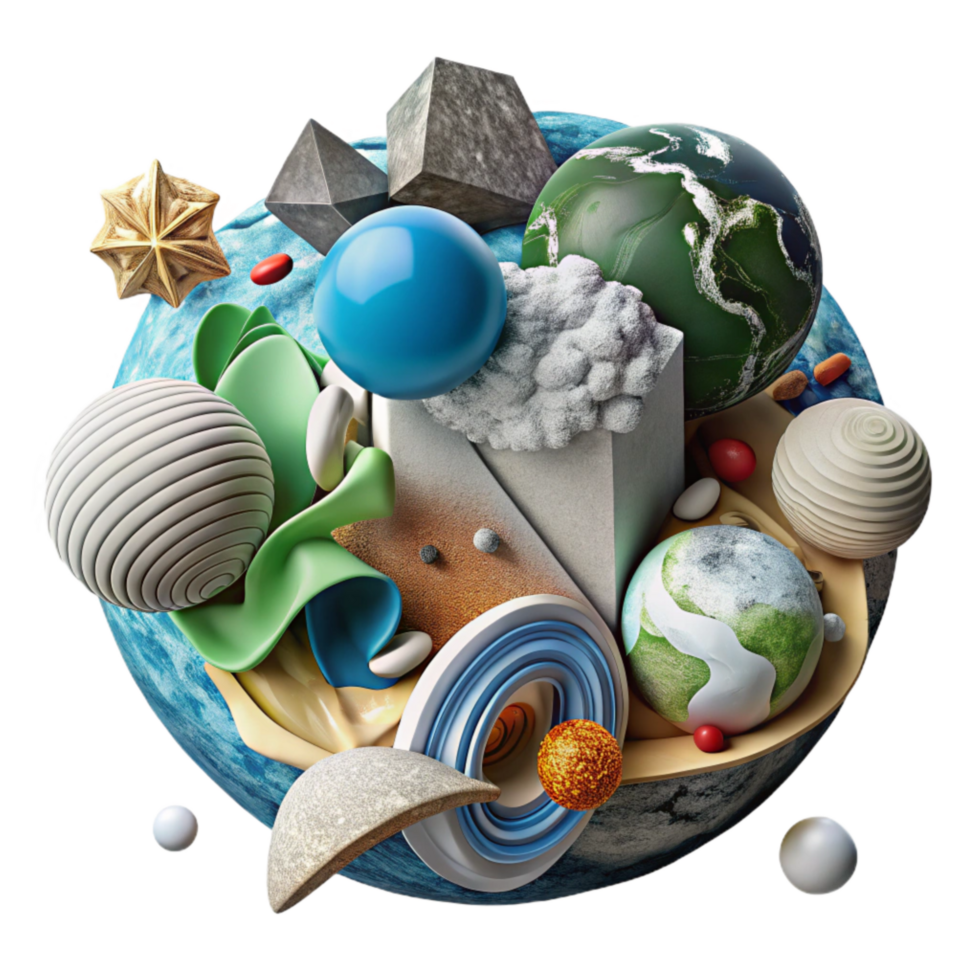 stunning abstract Climate Change Impacts Visuals Collage Transparent Cutout premium png