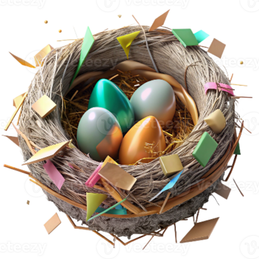 serene artistic Endangered Bird Nest Destroyed Transparent Background premium png