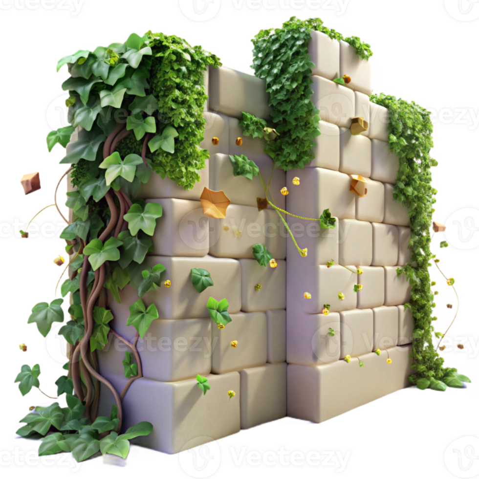 elegant modern English Ivy Climbing Wall Textured Transparent Background premium png
