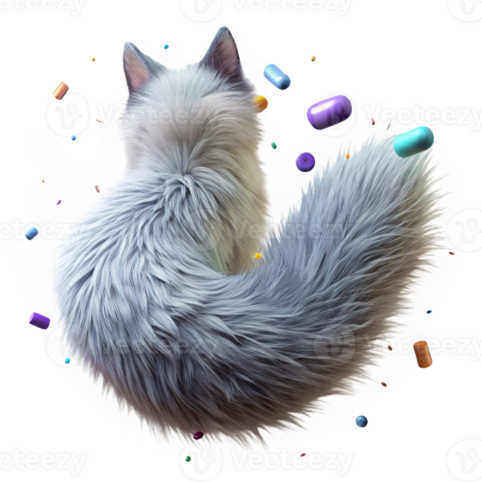 stunning rustic Arctic Fox Tail Cutout Bushy Fur high resolution png