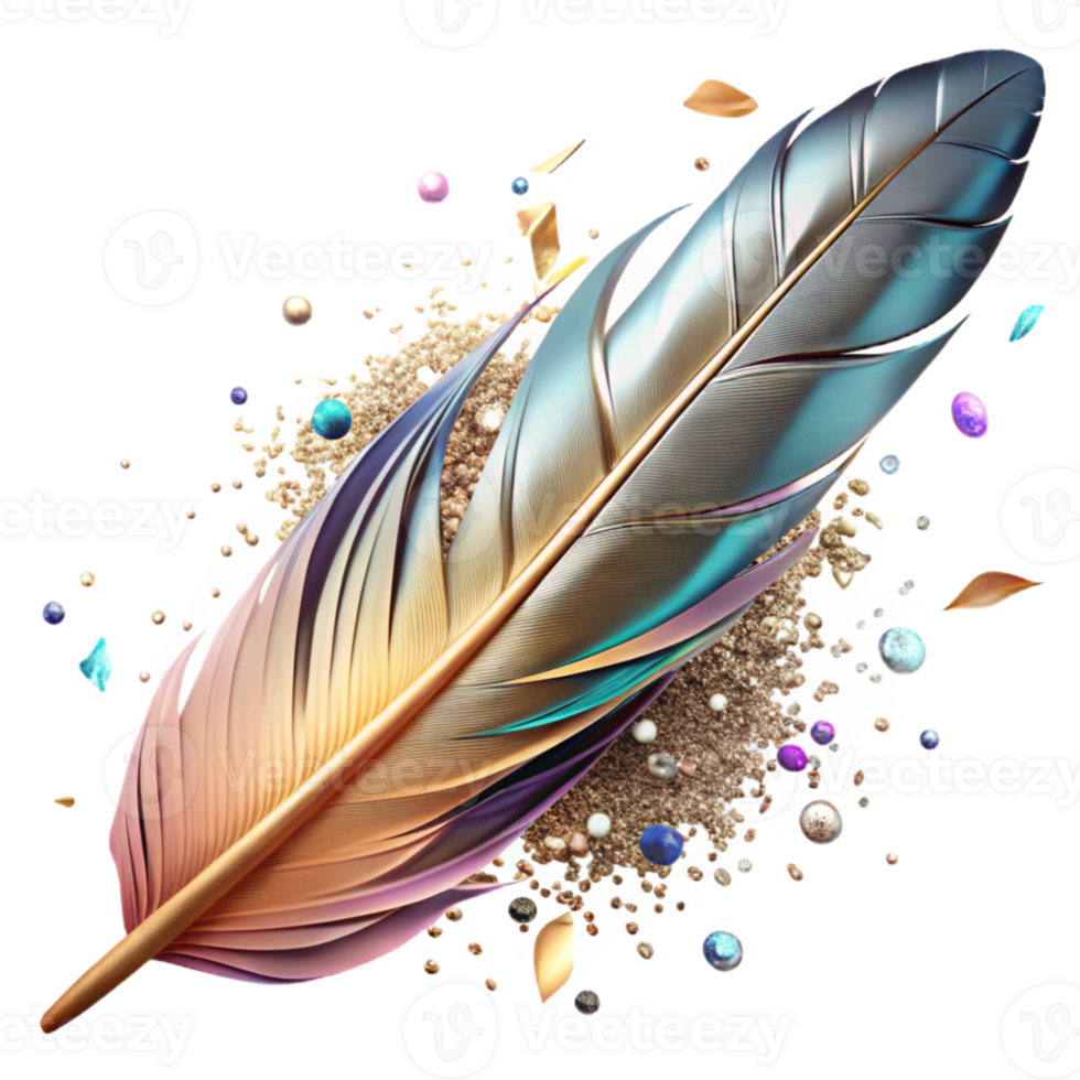 elegant vintage Broken Bird Wing Feather Isolated with Fine Detail authentic png
