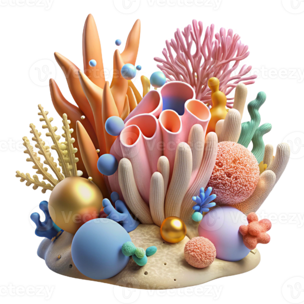vibrant creative Coral Reef Vibrant Colors Transparent Cutout premium png