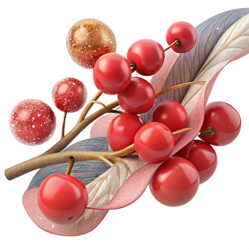 magnificent creative Branch with Berries Red and Ripe Transparent exclusive png