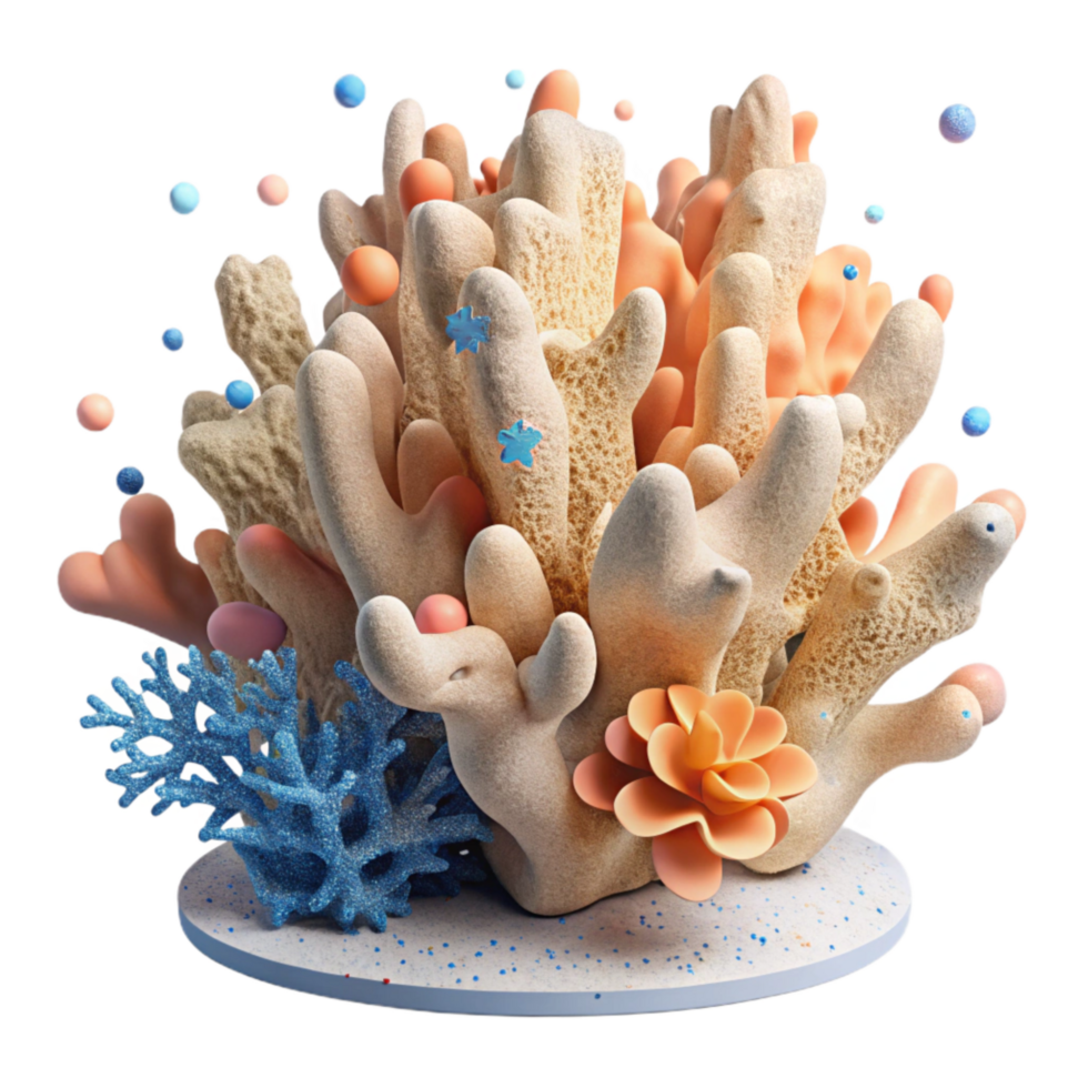 dramatic minimalist Dried Coral Reef Cutout with Bleached Surface premium png