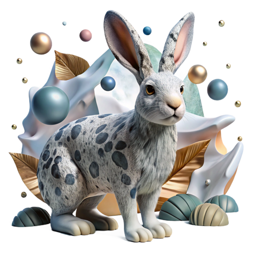 vibrant rustic Arctic Hare in Winter Camouflage Cutout Element genuine png
