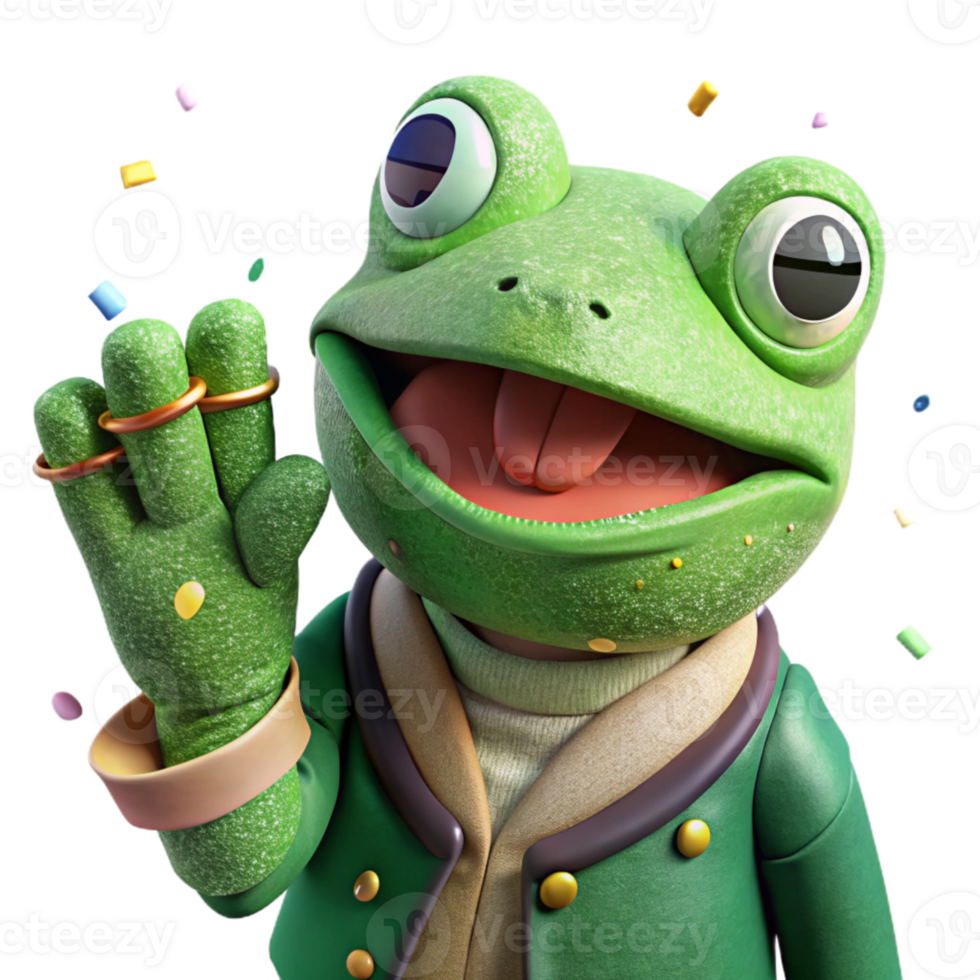 stunning classic Frog Hand Puppet Cutout Green Fabric authentic png